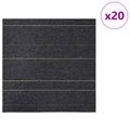 vidaXL Kobercová dlaždica Tmavo šedá s pruhmi 50 x 50 cm 20 ks