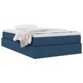 vidaXL Postel s úložným prostorem a matrací Modrá 120 x 190 cm