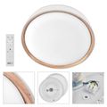 LED nástenné svietidlo ILVI, kruhové, 30 W, stmievateľné so zmenou CCT, biela + drevo