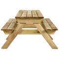 vidaXL Piknikový stôl s lavicami 220x122x72 cm impregnovaná borovica