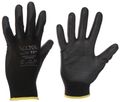 Rukavice pracovné z polyesteru polomáčené v polyuretanu GLOVE PE-PU 11, čierne, veľkosť 11 SIXTOL