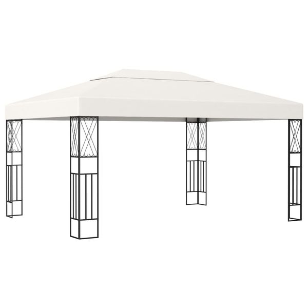 vidaXL Altánok 3x4 m, krémový, látka