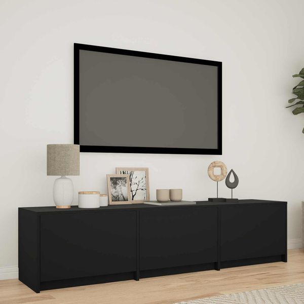 vidaXL TV skriňa s LED Čierny 165 x 34 x 40 cm Konštruované drevo