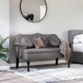 vidaXL Chesterfield lavica Sivá 120,5 x 65 x 75 cm Umelá koža