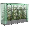 vidaXL Záhon s krytom na skleník ratanový vzhľad 160x40x123 cm