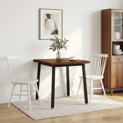 vidaXL 70 x 70 x 75 cm Pevné akáciové drevo Tmavohnedá a čierna