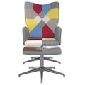 vidaXL Relaxačné kreslo s podnožkou vzor patchwork látkové
