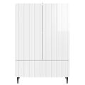 vidaXL Servírovacia skriňa Biela s vysokým leskom 66 x 34,5 x 97 cm