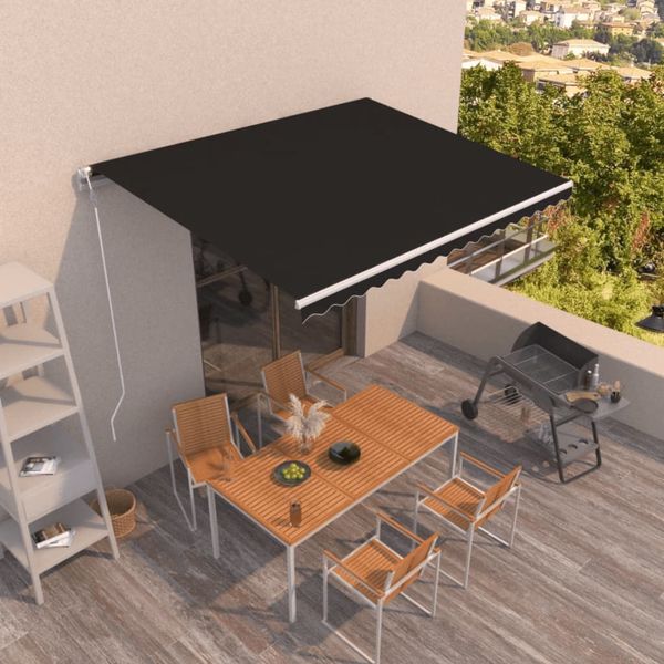 vidaXL Automatická zaťahovacia markíza 400x350 cm antracitová