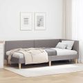 vidaXL Rohový rám postele Sivohnedá 90 cm x 200 cm Tkanina a preglejka
