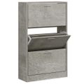 vidaXL Botník betónovo sivý 63x24x103 cm spracované drevo