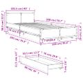 vidaXL Posteľný rám so zásuvkami dymový dub 100x200cm kompozitné drevo