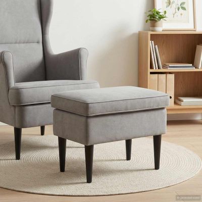 vidaXL Taburetka Svetlosivá 55 x 35 x 41 cm Zamat