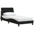 vidaXL Posteľ s matracom čierna 90x200 cm látka