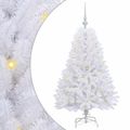 vidaXL Umelý Sklápací Vianočný Stromček Biela 120 cm PVC a oceľ