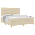 vidaXL Posteľ s pružinovým rámom s matracmi Krémová 180 x 200 cm látka