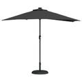 vidaXL Záhradný slnečník 294 x 150 x 224 cm Polyester a oceľ Čierna