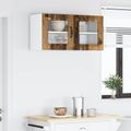vidaXL Nástenný sklenený kabinet LUCCA Staré drevo 80 x 31 x 40 cm