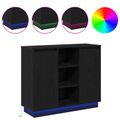 vidaXL LED komoda Čierny dub 90 x 32 x 75 cm Kompozitné drevo