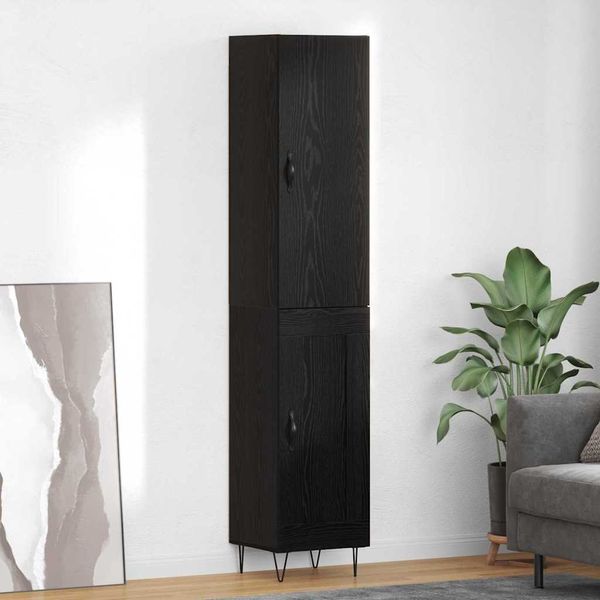 vidaXL Highboard Čierny dub 34,5 x 34 x 90 cm Kompozitné drevo