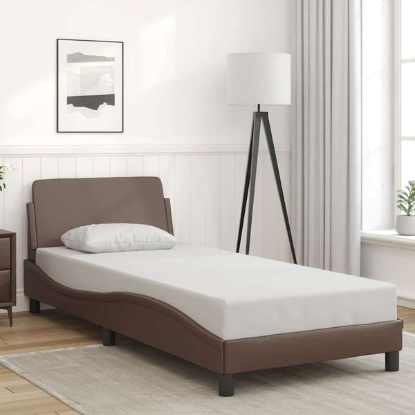 vidaXL Rám postele Dover hnedý 90x200 cm umelá koža