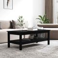 vidaXL Konferenčný stolík čierny 110x50x40 cm borovicový masív