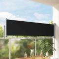 vidaXL Zaťahovacia bočná markíza na terasu čierna 80x300 cm