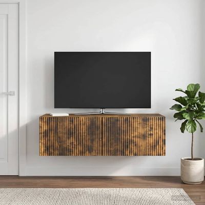 vidaXL Nástenná TV skrinka 98 x 41 x 30 cm Dymový dub Kompozitné drevo