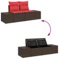 vidaXL Súprava záhradných pohoviek 9 ks Hnedá polyratan