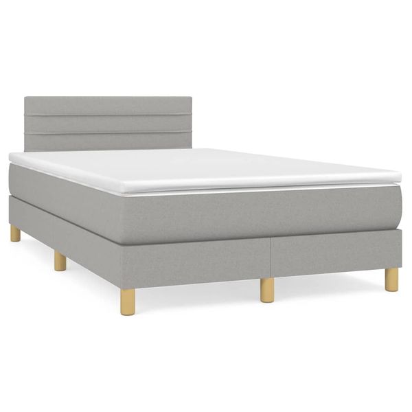 vidaXL Boxspring posteľ s matracom bledosivá 120x190 cm látka