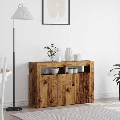 vidaXL Servírovacia skriňa Staré drevo 116 x 30 x 75 cm