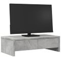 vidaXL Stojan na monitor a zásuvky betónový 50x27x15 cm kompoz. drevo