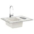 vidaXL Drez Biela 620 x 500 mm 80% Kvárc a 20% Živica