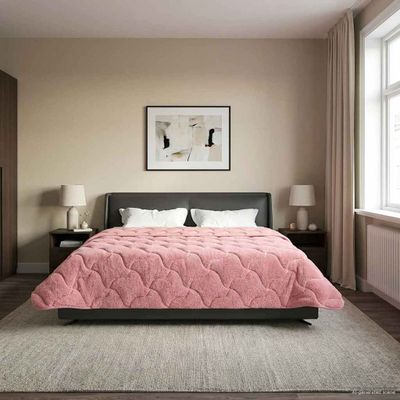 vidaXL Zimný prehoz Ružová 200 x 240 cm Mikrofáza a Teddy fleece