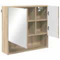vidaXL Zrkadlová skrinka Sonoma dub 59 x 17 x 55 cm Kompozitné drevo
