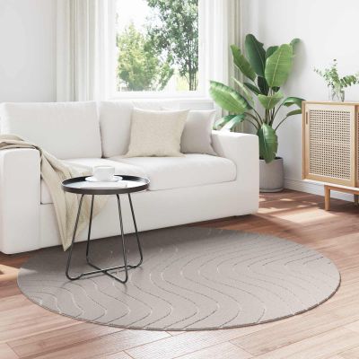 vidaXL Kusové koberce Okrúhly PALMERAS Krémová Ø 160 CM Polyester