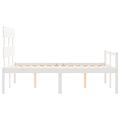 vidaXL Posteľ pre seniorov s čelom, biela, 120x200 cm, drevený masív