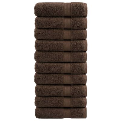 vidaXL Prémiové sprchové uteráky SOLUND 10ks hnedé 70x140 cm 600 g/m2