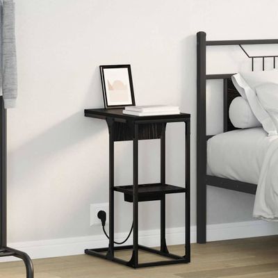 vidaXL Nočný stolík Čierny dub 41,5 x 26 x 60,5 cm Kompozitné drevo