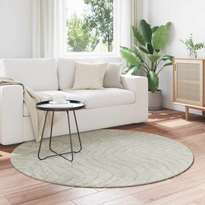 vidaXL Kusové koberce Okrúhly PALMERAS Zelená Ø 160 CM Polyester