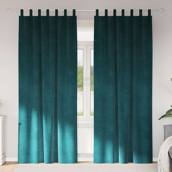 vidaXL Zatemňovacie závesy 2 pcs Tmavozelená 140 x 245 cm Zamat