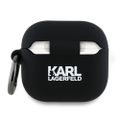 Obal Karl Lagerfeld pre AirPods 4 Silikónový Choupette Head 3D Čierny