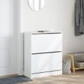 vidaXL Botník biely 80x34x96,5 cm kompozitné drevo