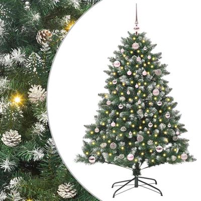 vidaXL Umelý vianočný stromček Zelená 150 cm PVC, plast a oceľ