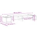 vidaXL Stojan na monitor s policou staré drevo 100x27x15 cm komp.drevo