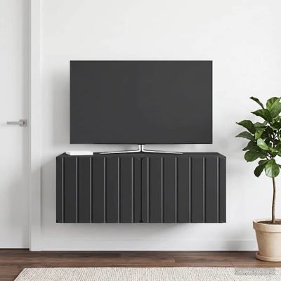 vidaXL Nástenná TV skrinka 78,5 x 41 x 30 cm Čierna Kompozitné drevo