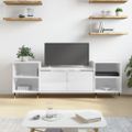 vidaXL TV skrinka lesklá biela 160x35x55 cm spracované drevo