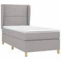 vidaXL Posteľný rám boxsping s matracom bledosivý 80x200 cm látka