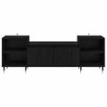 vidaXL TV skrinka 160 x 35 x 55 cm Čierny dub Kompozitné drevo