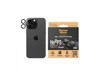 PanzerGlass HoOps Apple iPhone 16 Pro/15 Pro/16 Pro Max/15 Pro Max - ochranné krúžky na šošovky fotoaparátu - čierny titán/sklo